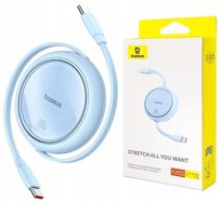 BASEUS Szybki Kabel BASEUS 100W USB -C 1m Szybkie Ładowanie Wysuwany BLUE Baseus