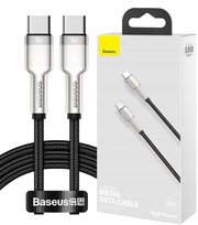 BASEUS Szybki Kabel USB-C USB -C 1m PD 100W Duża Moc Cafule Metal z Oplotem Baseus