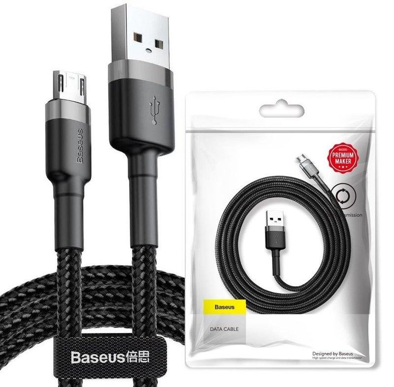 BASEUS Szybki Kabel USB do Micro USB Ładowarki 1m 2.4A microUSB z Oplotem
