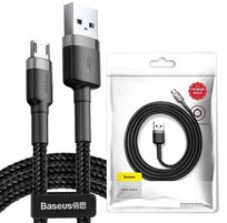 BASEUS Szybki Kabel USB do Micro USB Ładowarki 1m 2.4A microUSB z Oplotem Baseus