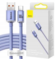 BASEUS Szybki Kabel USB na USB-C 2m 100W Fast Szybkiego Ładowania Fioletowy Baseus