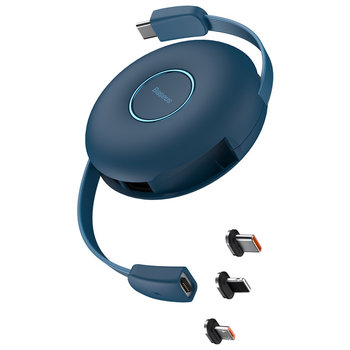 Baseus Zinc Magnetic Retractable | Kabel magnetyczny 3w1 USB-C Lightning 20W Type-C 60W Micro 18W z regulacją długości - Baseus