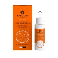 BASICLAB - Antyoksydacyjne serum wzmacniające 0,5% ergotioneiny, 5% kompleksu diglukozydu kwasu galusowego, EGCG, Blask i Elastyczność, 30ml BasicLab