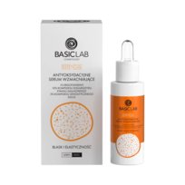 BASICLAB - Antyoksydacyjne serum wzmacniające 1% ergotioneiny, 10% kompleksu diglukozydu kwasu galusowego, 3% kompleksu senolitycznego, EGCG, Blask i Elastyczność, 30ml BasicLab