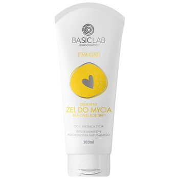 BasicLab, Delikatny żel do mycia ciała i głowy dla całej rodziny | Pojemność: 100 ml - BasicLab