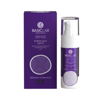 BASICLAB - Korygujące serum 0,05% czystego retinalu, fitosfingozyna, CICA, Redukcja i Stymulacja, 30ml - BasicLab