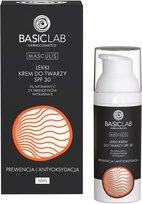 BasicLab, Krem przeciwsłoneczny dla mężczyzn, Krem SPF 30 do opalania | Pojemność: 50 ml