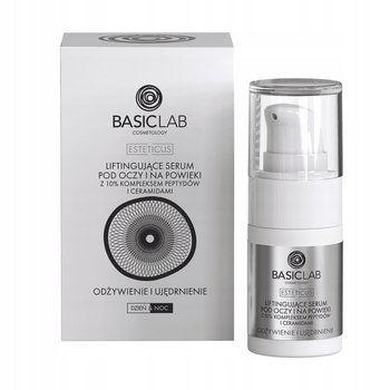 BasicLab, Liftingujące serum pod oczy, Serum wygładzające na powieki | Pojemność: 15 ml - BasicLab