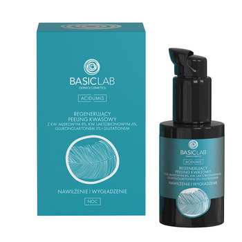 BasicLab, Regenerujący peeling kwasowy, Nawilżenie i Wygładzenie | Pojemność: 30 ml - BasicLab