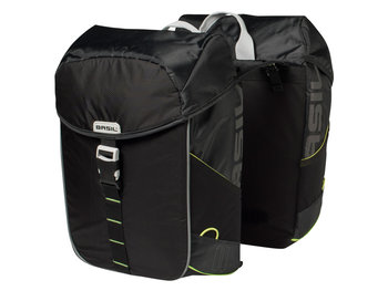 Basil, Sakwa podwójna, Miles Double Bag Universal Bridge System, czarny, 32L - Basil