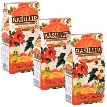 BASILUR Blood Orange - Susz owocowy z aromatem naturalnej pomarańczy z kremem, 100 g x3 - Basilur