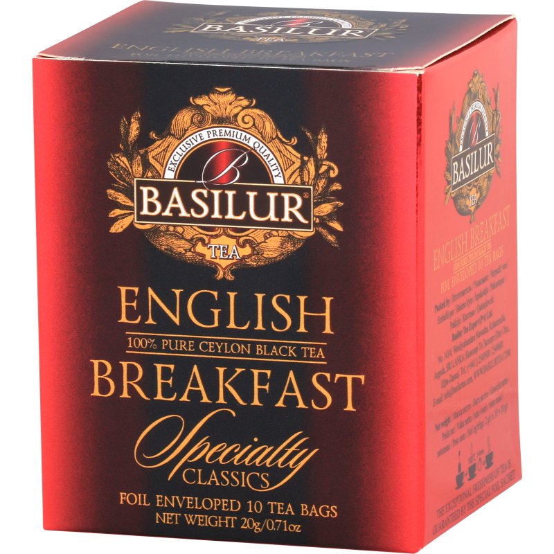 Basilur ENGLISH BREAKFAST Czarna Herbata CEJLOŃSKA Saszetki - 10 X 2 G ...