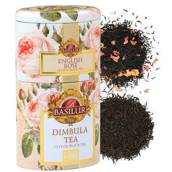 BASILUR English Rose & Dimbula 2 in 1 - czarna herbata liściasta w ozdobnej puszce, 100g x1 - Basilur