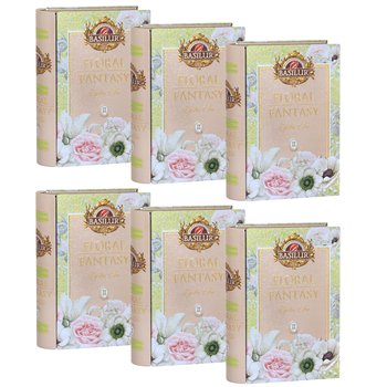 BASILUR Floral Fantasy Volume II - Zielona herbata cejlońska Gunpowder 100 g x6 - Basilur