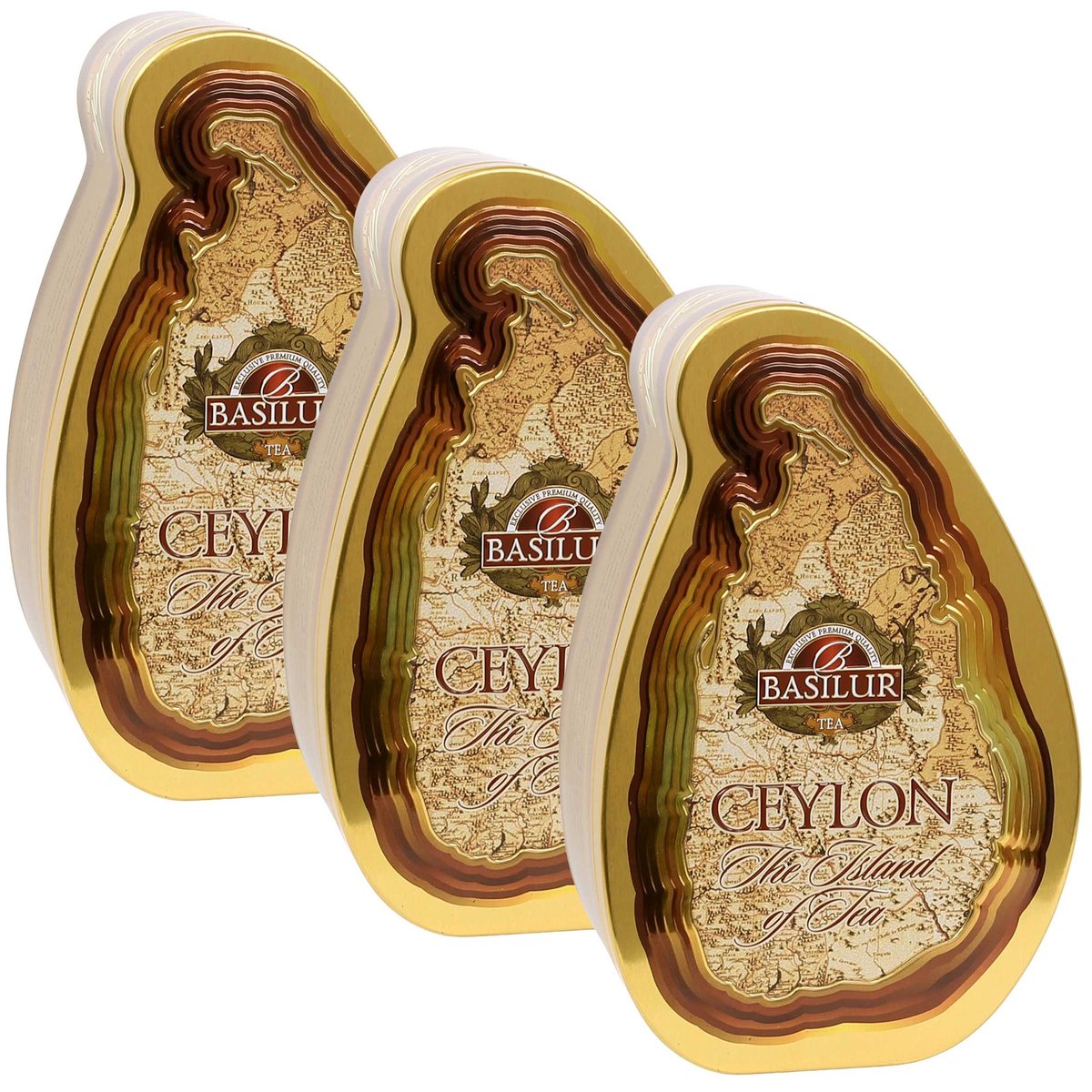 BASILUR Gold - czarna herbata cejlońska, liściasta w ozdobnej puszce ...