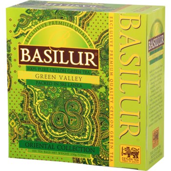 Basilur GREEN VALLEY herbata zielona CEJLOŃSKA saszetki - 100 x 1,5 g - Basilur