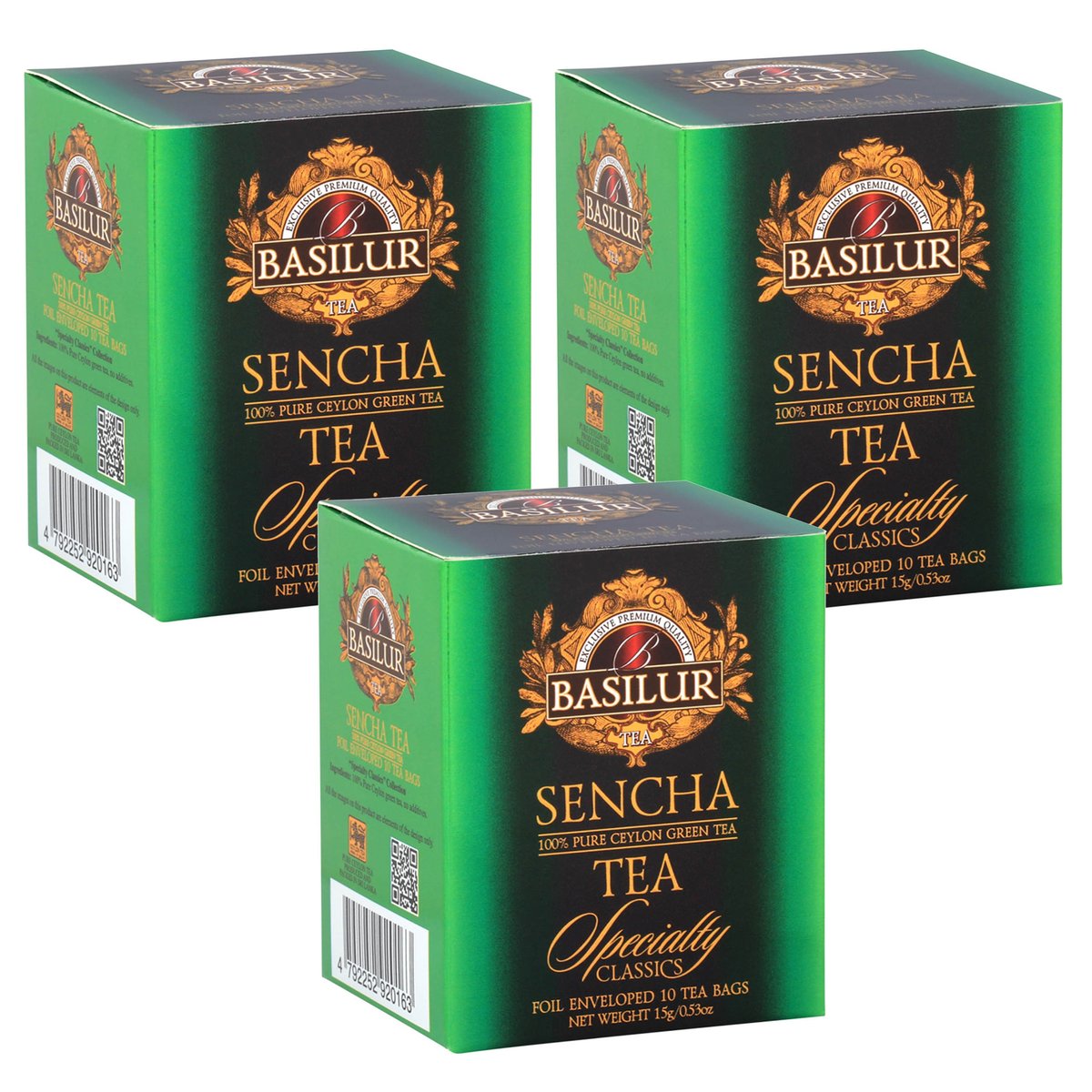 BASILUR Sencha- Zielona Herbata Klasyczna W Saszetkach, 10x1,5 G X3 ...