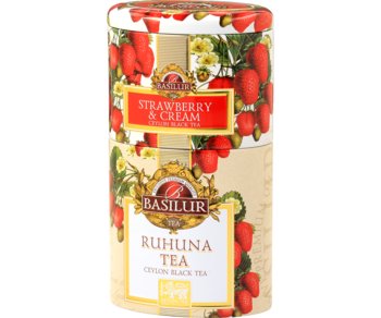 Basilur Strawberry & Ruhunu Czarna Herbata 2 W 1 Truskawka Śmietanka Puszka - 100 G - Basilur