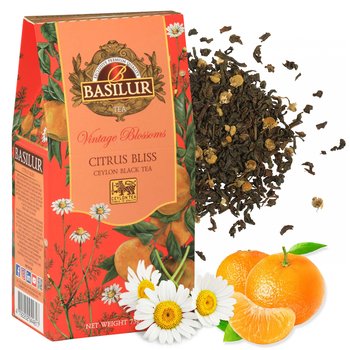 BASILUR VINTAGE BLOSSOMS - Citrus Bliss Czarna herbata liściasta z dodatkiem kwiatów rumianku i aromatu mandarynki 75 g x1 - Basilur