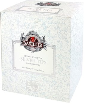 Basilur White Tea Leaf Tea Silver Tips Biała Herbata Cejlońska Ekspozytor Luksusowa – 200 G - Basilur
