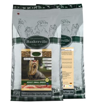 Baskerville ADULT. SMALL BREED. Sucha karma klasy super-premium  dla dorosłych psów małych ras,  20kg - Baskerville