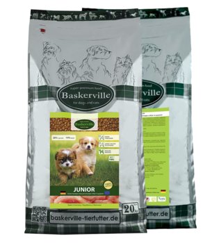 Baskerville JUNIOR. Sucha karma klasy super-premium  dla szczeniąt i młodych psów, 20kg - Baskerville