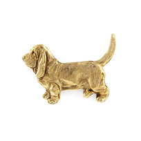 Basset Hound I - pozłacana broszka typu pin, elegancka ozdoba z psem, wyjątkowy pins marki Art-Dog