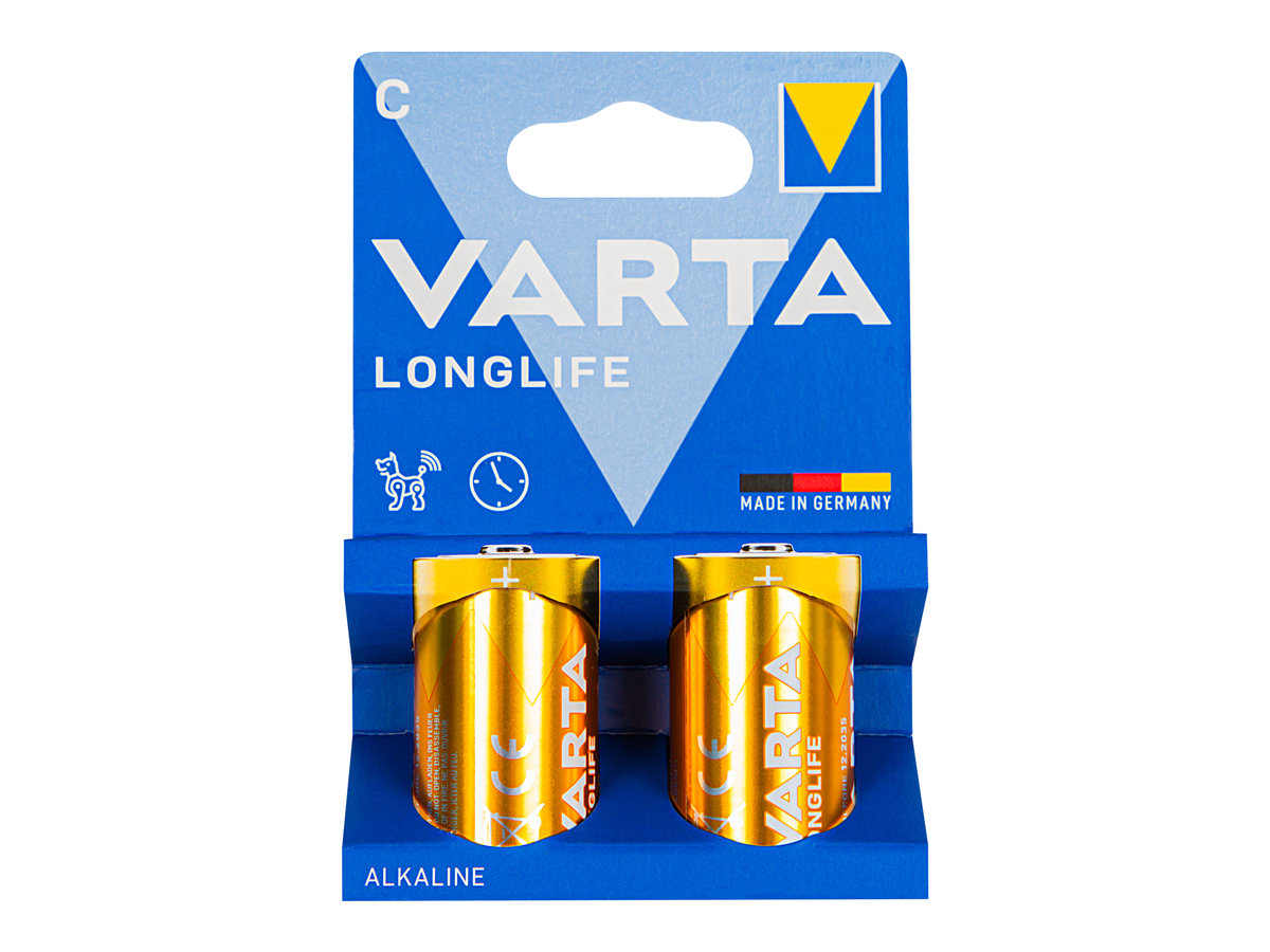 BATERIA ALKALICZNA C 1.5 LR14 Varta LONGLIFE WYTRZYMAŁA MOCNA ZESTAW