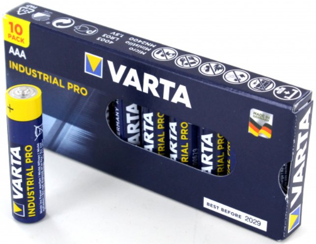 Фото - Акумулятор / батарейка Varta Bateria alkaliczna LR03/AAA  Industrial, 10 szt. 