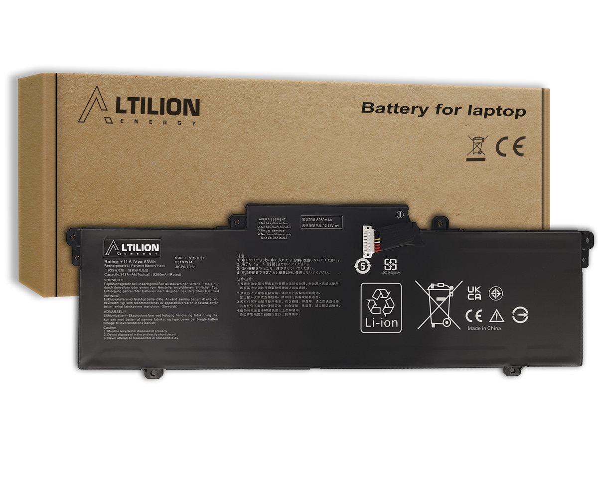 Batteria Sostitutiva KXRSII Per Asus ZenBook 13/14 E ExpertBook B7 – C31N1914, 63Wh, 11.61V, Garanzia 12 Mesi
