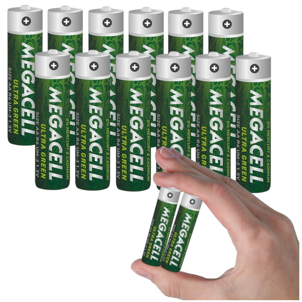 Фото - Акумулятор / батарейка Bateria Cynkowo-Węglowa R6/Aa Megacell Ultra Green - 12 Sztuk