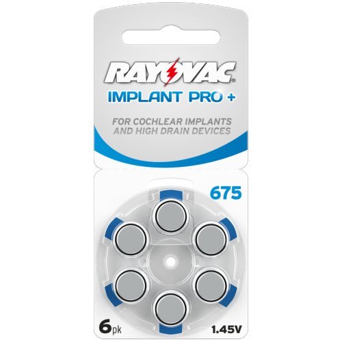 Bateria do aparatu słuchowego RAYOVAC 675 Implant Pro+, 1.45 V, 6 szt.