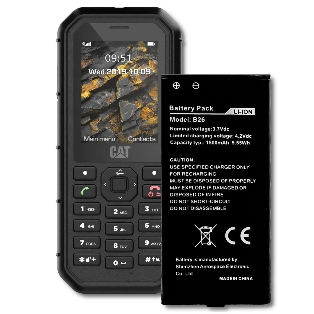 E-yiiviil Batteria di ricambio CAT B26 compatibile con Caterpillar CAT B26 Mobile Phone Smartphone con strumenti E-yiiviil Batteria di ricambio CAT B26 compatibile con Caterpillar CAT B26 Mobile Phone Smartphone con strumenti