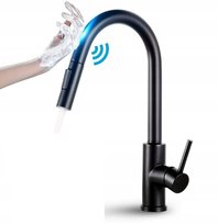 Bateria Kuchenna Dotykowa Czarna Sensor Stalowa Wylewka