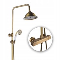 Bateria Łazienkowa Prysznic Old Retro Mosiądz Termostat