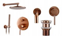 Bateria łazienkowa prysznicowa Miedziana ZESTAW
