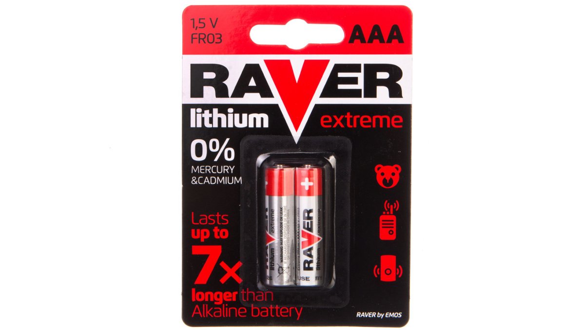Фото - Акумулятор / батарейка Bateria litowa LR03 / AAA 1,5V RAVER EXTREME B7811 /blister 2szt./