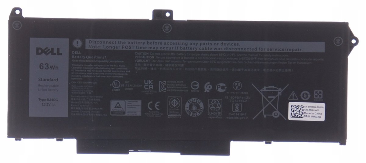 BLESYS RJ40G accu voor Dell Latitude 14 5420/15 5520 voor Precision 15 3560 serie M033W 1K2CF 075X16 P137G P104F reservebatterij [63Wh 15.2V BLESYS RJ40G accu voor Dell Latitude 14 5420/15 5520 voor Precision 15 3560 serie M033W 1K2CF 075X16 P137G P104F reservebatterij [63Wh 15.2V