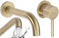 Bateria Podtynkowa Szczotkowana Gold Ścienna Lungo