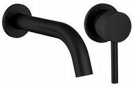 Bateria Podtynkowa Umywalkowa Czarna Ścienna Lungo