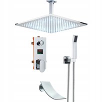 Bateria Prysznicowa Chrom 40 Led Lcd Zestaw Prysznicowy Podtynkowy