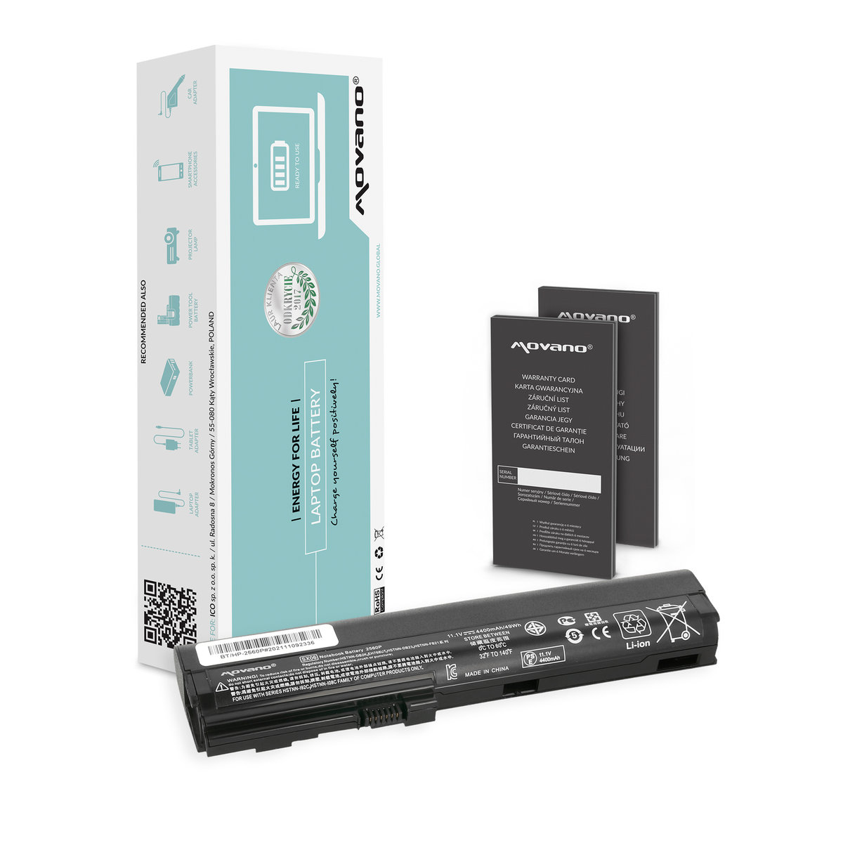 6-Cell 5200mAh Laptop Battery For HP EliteBook 2560p, 2570p - Replaces HSTNN-UB2L, 632015-542, SX03, SX06