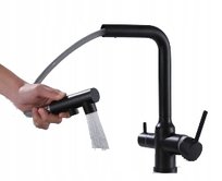 Bateria Trójdrożna do filtra CZARNA Livra Wyciągana Wylewka WW