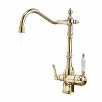 Bateria trójdrożna kuchenna złota Retro