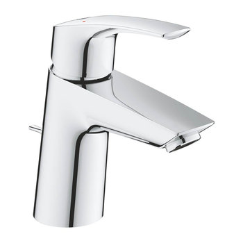 Bateria umywalkowa GROHE Eurosmart jednouchwytowa, rozmiar S, chrom, ogranicznik przepływu 5,7 l/min., głowica ceramiczna 28mm, zestaw odpływowy z - GROHE