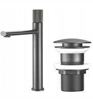 Bateria Umywalkowa Gun Grey Szara Premium Gun Metal Kran Szary