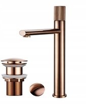 Bateria Umywalkowa Nablatowa Miedziana + Klik Premium