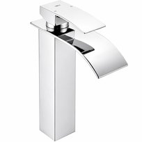 Bateria umywalkowa Niagara wysoka chrom wodospad nablatowa Yoka Home Yoka Home