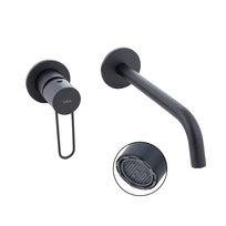 Bateria umywalkowa ścienna, podtynkowa, czarna, loft - Yoka