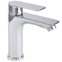 Bateria umywalkowa stojąca łazienkowa srebrna - Yoka